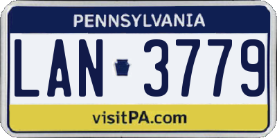 PA license plate LAN3779