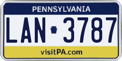 PA license plate LAN3787