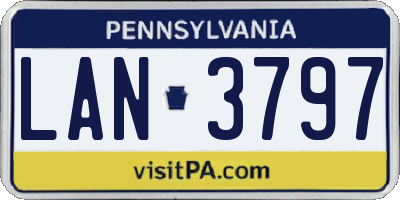 PA license plate LAN3797