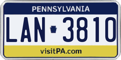 PA license plate LAN3810