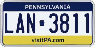PA license plate LAN3811
