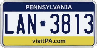 PA license plate LAN3813