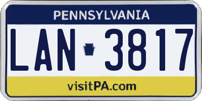 PA license plate LAN3817