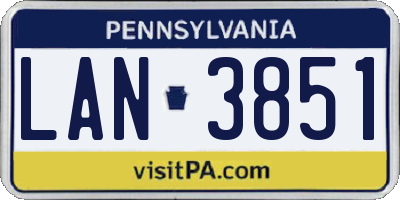 PA license plate LAN3851