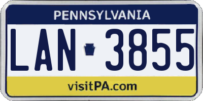 PA license plate LAN3855