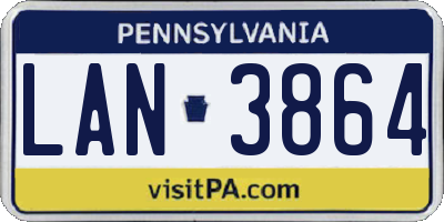 PA license plate LAN3864