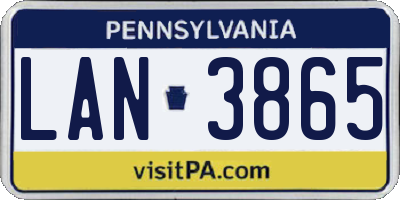 PA license plate LAN3865