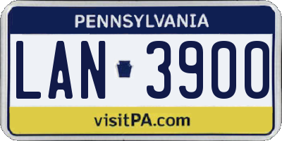 PA license plate LAN3900