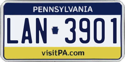 PA license plate LAN3901
