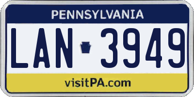 PA license plate LAN3949