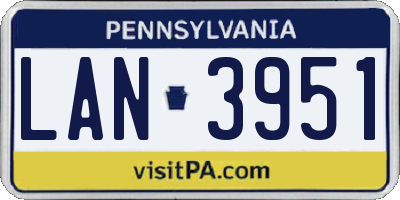 PA license plate LAN3951