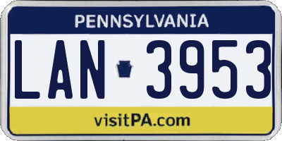 PA license plate LAN3953