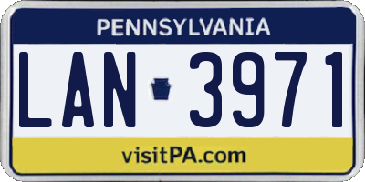PA license plate LAN3971