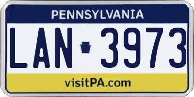 PA license plate LAN3973