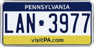 PA license plate LAN3977