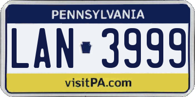 PA license plate LAN3999
