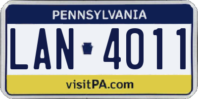 PA license plate LAN4011