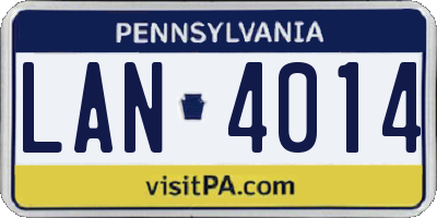 PA license plate LAN4014