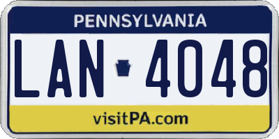 PA license plate LAN4048