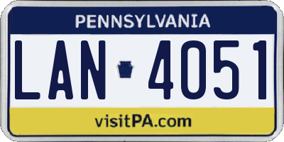 PA license plate LAN4051