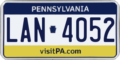 PA license plate LAN4052