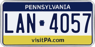 PA license plate LAN4057
