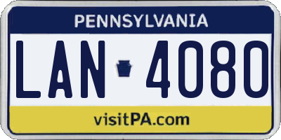 PA license plate LAN4080