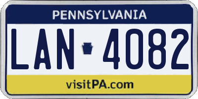 PA license plate LAN4082