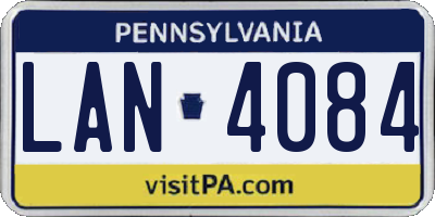 PA license plate LAN4084