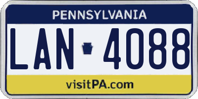 PA license plate LAN4088