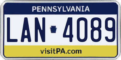 PA license plate LAN4089