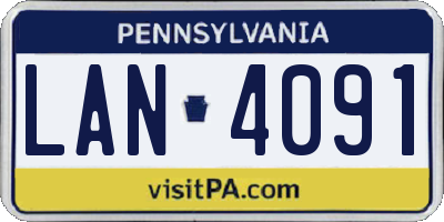 PA license plate LAN4091