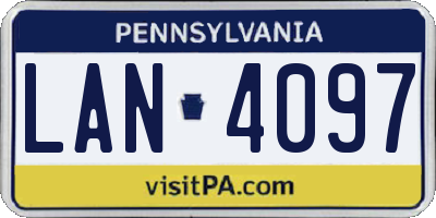 PA license plate LAN4097