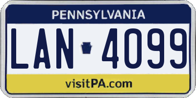 PA license plate LAN4099