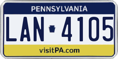 PA license plate LAN4105