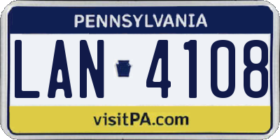 PA license plate LAN4108