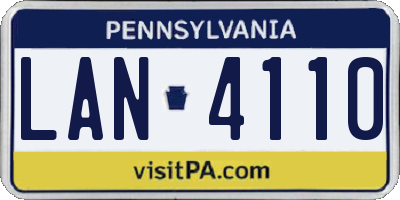 PA license plate LAN4110