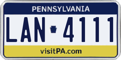 PA license plate LAN4111