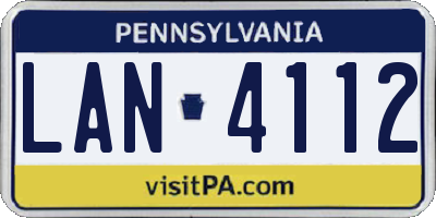 PA license plate LAN4112