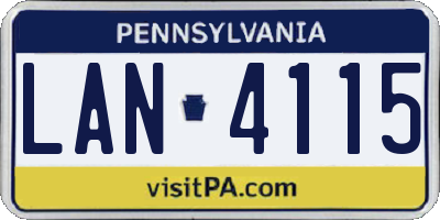 PA license plate LAN4115