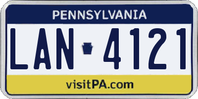 PA license plate LAN4121