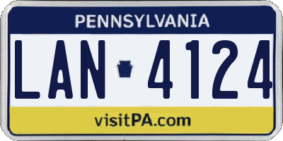 PA license plate LAN4124