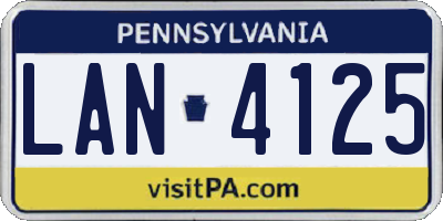 PA license plate LAN4125