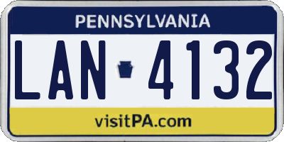 PA license plate LAN4132