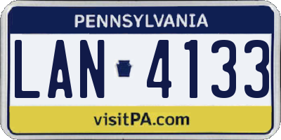 PA license plate LAN4133