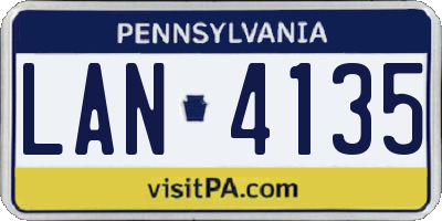 PA license plate LAN4135