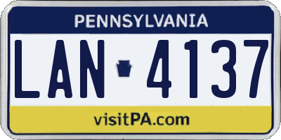 PA license plate LAN4137