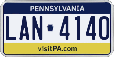 PA license plate LAN4140
