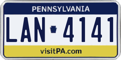 PA license plate LAN4141