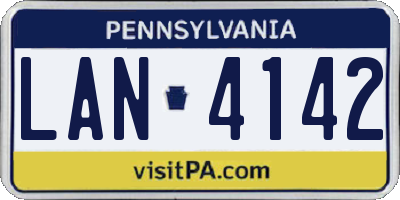 PA license plate LAN4142